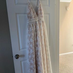 White Floral Casual Wedding Dress